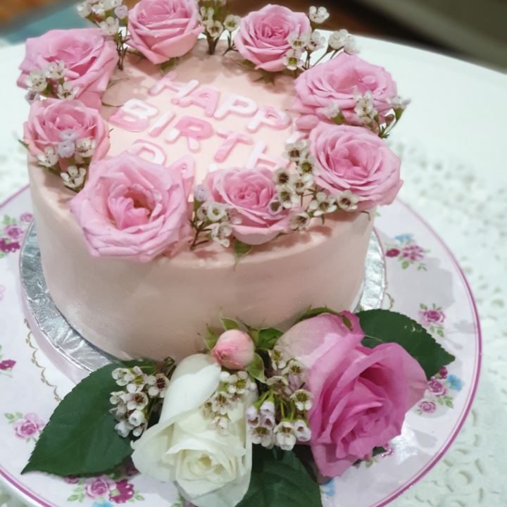 Fresh Rose Cake