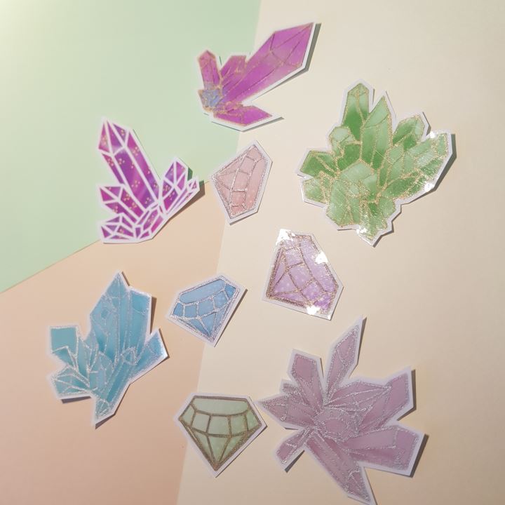 handmade crystal sticker pack 